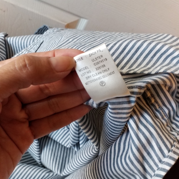 Theory ZACK Ulster button down long sleeve shirt gray striped XL - Picture 7 of 8